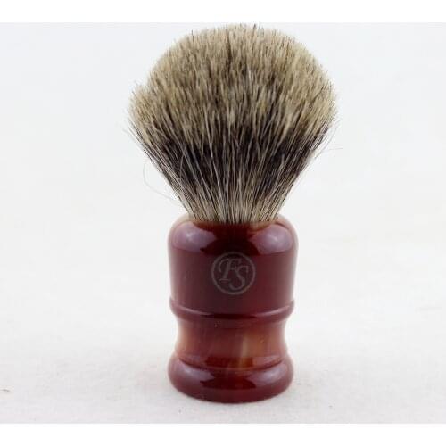 FS-#PUP20-FH26, Higher Pure badger Shaving Brush with Faux Horn handle, Knot size 20mm+FREE STAND+FREE SHIPPING