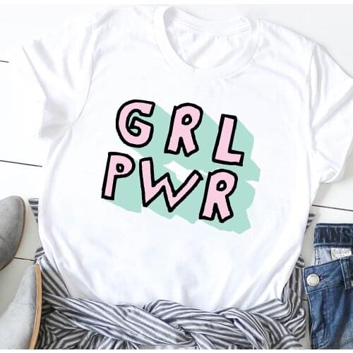 Women Girl Power Fashion Letters Feminist Cute Print T-Shirt Tee Shirt Ladies Tees Clothes T Shirt Stylish Print T-shirts