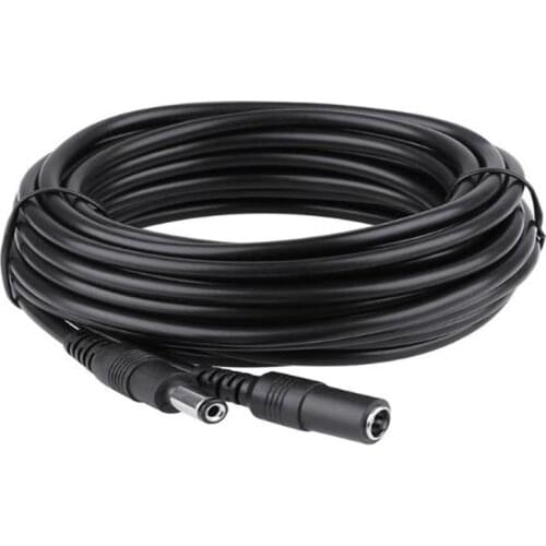 DC12V Power Extension Cable 2.1*5.5mm Connector Male To Female For CCTV Security Camera Black Color 16.5 Feet 5M 10m power cable