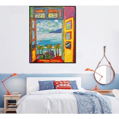 Badhams Landscape Canvas Painting Nordic Style Window Color Printing Crafts Art Wall Stickers Home Decoration Posters