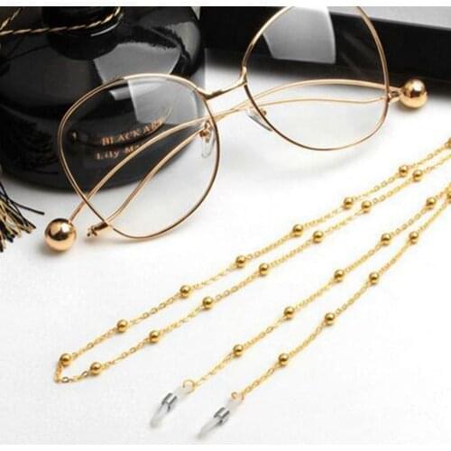 Kasure Fashion Reading Glasses Chain For Women Gold Silver Metal Beads Sunglasses Cords Eyeglass Chain For Glasses Women Spectac