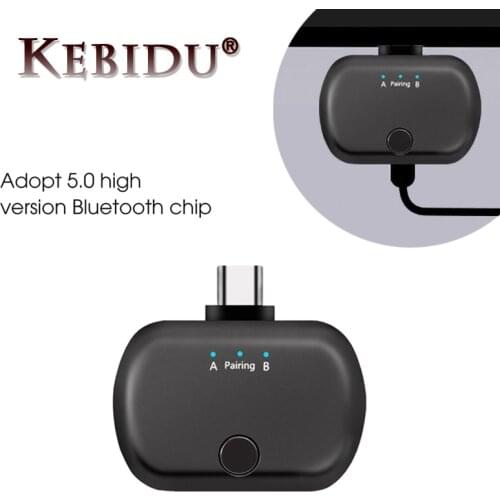 Kebidu Type C Bluetooth 5.0 Audio Transmitter Adapter APTX Low Latency For Nintendo Switch PS4 TV PC USB C Wireless Transmitter