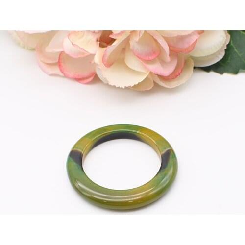5pcs/lot 53MM Womens High Quality Ring shape Grass green stripe Agate Pendant, jewelry accessories