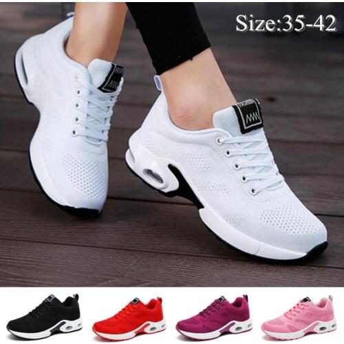 Plus Size Outdoor Air Cushion Running Shoes for Women Breathable Summer Sneakers Women Sports Shoes Woman Sport White GME-1758