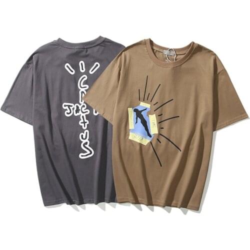 Summer Oversized T-shirt Travis Scott Cactus Jack Astroworld Wish You Were Here Tour Hip Hop T-Shirts Quality Cotton T Shirt Man