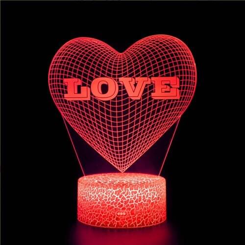 Love Heart Shaped Couples Boy and Girl Friends Picture Wedding Anniversary Gift Decoration 3D Night Light LED Table Lamp Doll