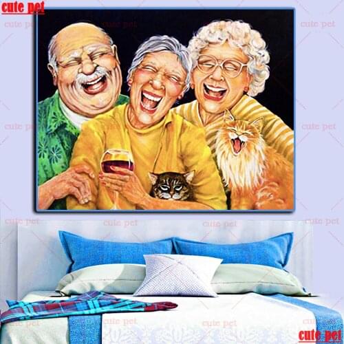 New 5D square Drill Round Drill Happy family smile diy diamond painting embroidery Home Decor mosaic gift Cross Stitch puzzle