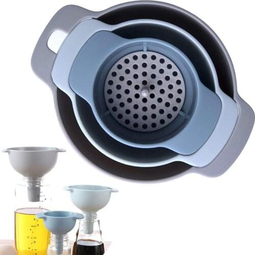 Food Grade PP Plastic 4 in 1 Funnel Set Funnel Great for Transferring of Liquid Fluid Dry Ingredients Powder