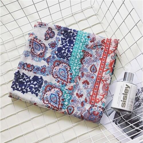 New fashion viscose flower pattern soft women scarf foulard echarpe warps shawls hijab muslim bandana 10 pcs free shipping