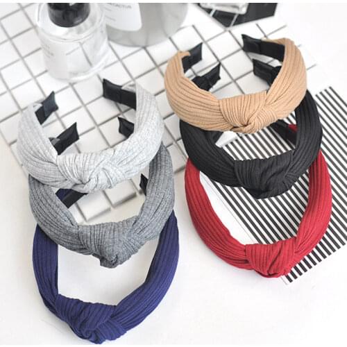 2017 New Design Wide Hairbands Hair Holders Simple Fabric Cross Knot Hair Accessories Fashion Super Hot Headwear Korean Bandanas