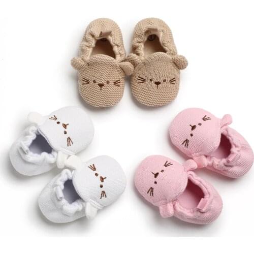 2021 Autumn Winter Toddler Girl Knitted First Walkers Snow Boots Shoes Newborn Baby Cotton Warm Soft Sole Plush Prewalker