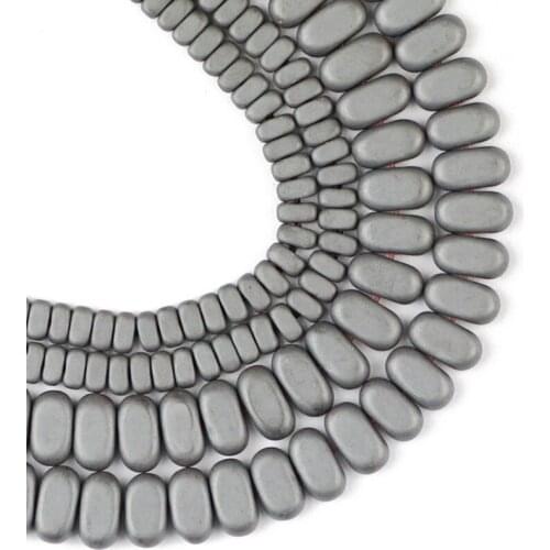 YHBZRET Rectangle Matte Black Hematite Natural Stone Cuboid Loose beads For Jewelry making 4*2/8*4MM bracelet accessories DIY