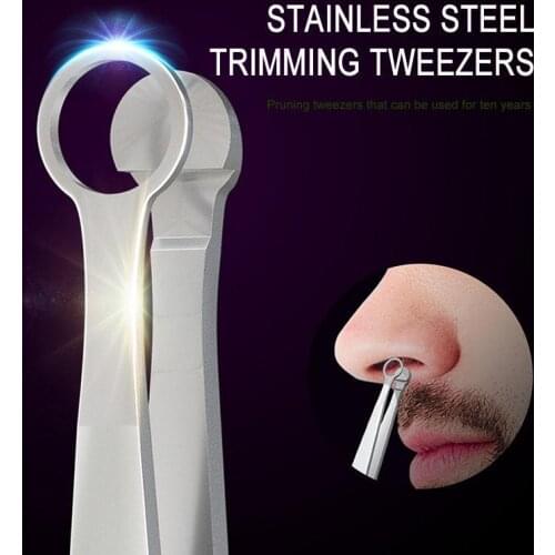 Stainless Steel Round Tip Eyebrow Hair Cut Manicure Facial Forceps Makeup Tool Scissors Universal Nose Hair Trimming Tweezers