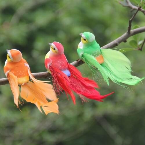 Cute Artificial Bird Foam Feather Colorful Miniature Tit Craft Birds DIY Artificial Sparrow Emulation Garden Decoration Model