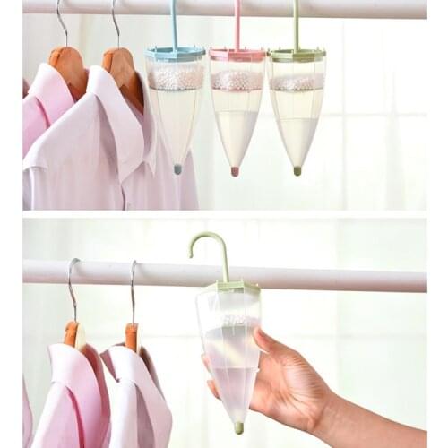 Cute Mini Umbrella Shaped Hanging Desiccant Bag Moisture Absorbers Box Household Replaceable Mildew Proof Wardrobe Dehumidifier