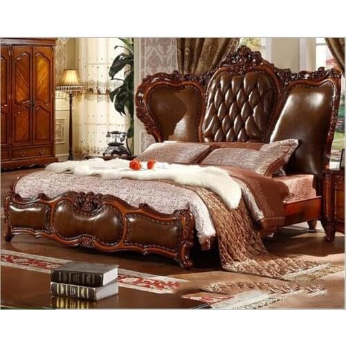 Modern American solid wood country style Fashion bedroom set furniture d1403