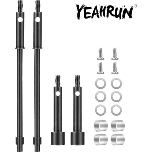 YEAHRUN Steel Drive Stub Axles CVD Joint Drive Shaft for Axial SCX24 90081 1/24 RC Crawler Car Upgrade Parts Accessories