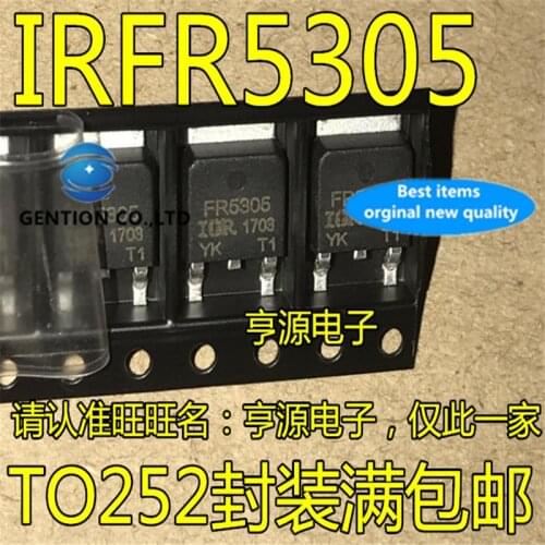 20Pcs IRFR5305 FR5305 IRFR5305TRPBF TO-252 Field effect transistor in stock 100% new and original