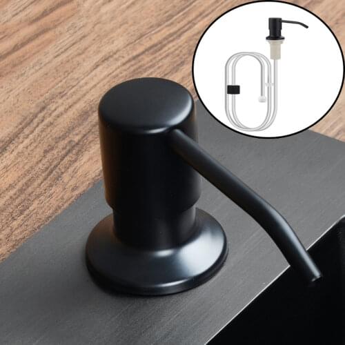 Soap Dispenser for Kitchen Sink Stainless Steel Refill from The Top Built in Design for Counter Top with Liquid Soap LargeBottle