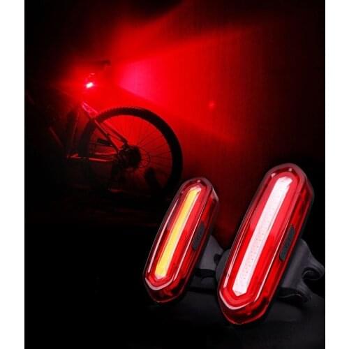 USB Rechargeable Bike Bicycle Cycling 4 Modes LED Front Rear Tail Light Lamp Outdoor Sports Bike Rear Warning Light Red/White