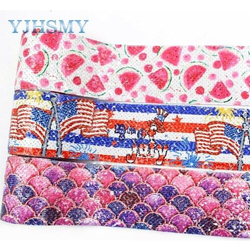 YJHSMY I-19504-1177,Printing Sequin Shiny Glitter Cartoon 75mm(3") Ribbon DIY Hairbows Accessories Wedding Party Decoration 2y