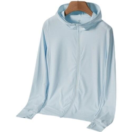 Women Basic Jackets 2021 Summer Breathable Anti-UV Solid Thin Windbreaker Women Hooded Jackets Coat Zipper Woman Veste Femme