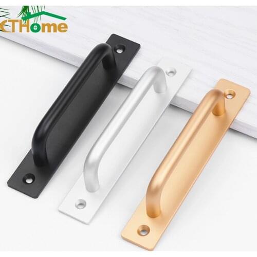 1PCS Aluminium Alloy Black Door Handles Balcony Bedroom Kitchen Door Pulls Silver White Furniture Handle Door Hardware knobs