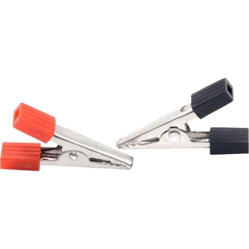 10PCS Insulated Crocodile Clips Plastic Handle Cable Lead Testing Metal Alligator Clips Clamps 35mm Length