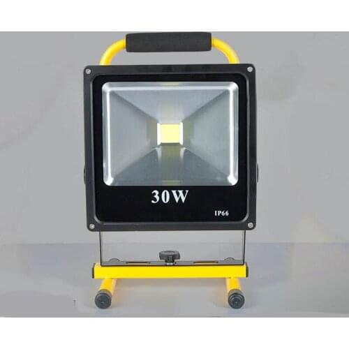 10pcs Powerful ultrathin 10W 20W 30W 50W LED Floodlight Rechargeable Aluminum Flood Light Camp Outside Portable with Charger