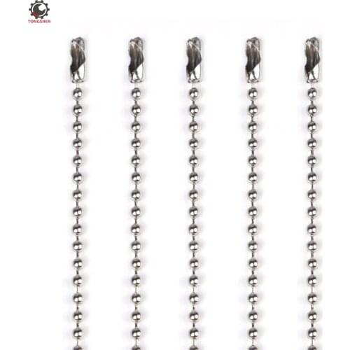 15pcs Nickel Plated Ball Chain Necklace Adjustable Antiqued Metal Bead Steel Chain Matching Connectors Jewelry Findings