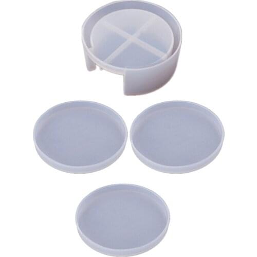 4Pcs Coaster Molds with Coaster Storage Box Mold Kit Epoxy Resin Molds for Resin Cups Mats Home Decoration Resin Crafts