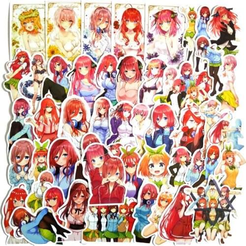 50 Pcs Kids Toys The Quintessential Quintuplets Anime waterproof girl Stickers Cartoon Graffiti Skateboard Luggage Stickers