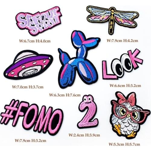 8pcs/lot Owl Balloon Dog Cloth Badges Patch Clothes Apparel Sewing Decoration Applique Bagde Patches Accessories LOOK UFO 2