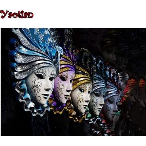 Diamond Painting Carnival mask beauty Cross Stitch Diamond Embroidery Mosaic Puzzle 5D Decoration Full Square round Drill
