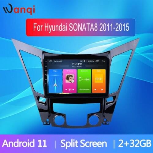 Car GPS Radio For For Hyundai SONATA8 2011-2015 Android 10.0 Player 9-inch Multimedia Radio Stereo 2 Din Support Split Screen