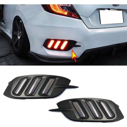 Novel-Car LED DRL Daytime Running Lights Rear Bumper Brake Light Tail Light Fog Lamp for Honda Civic 10Th Gen 2016-2019
