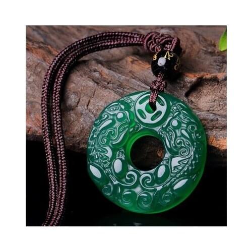 White jade myelin agate safe buckle hanging piece natural crystal agate jade jade meldoning ping-down pendant men and women