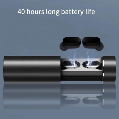40 Hours Long Battery Wireless Bluetooth V5.0 Earphone Mini Wireless Headphone HIFI Stereo Earbuds HD Call Earphone with Mic