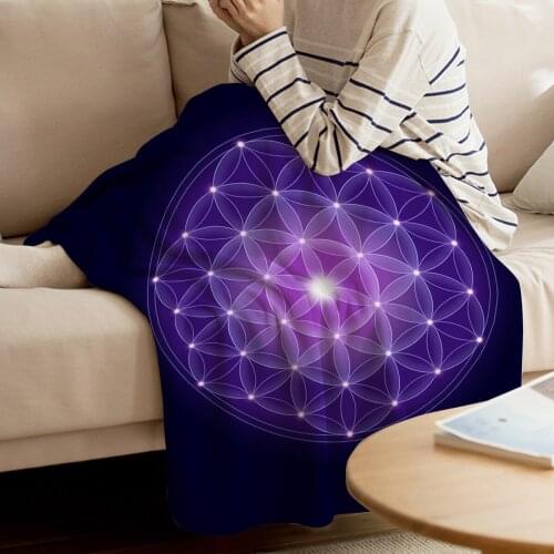 Purple Life Flower Throw Blanket Warm Microfiber Blanket Cartoon Blankets For Beds Home Decor