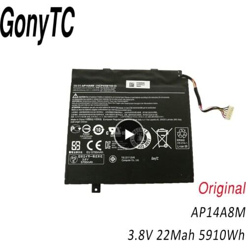 GONYTC Original AP14A8M Battery For Acer Iconia Tab 10 Battery Replacement A3-A20 A3-A20FHD SW5-011 SW5-012 AP14A4M 5910mAh
