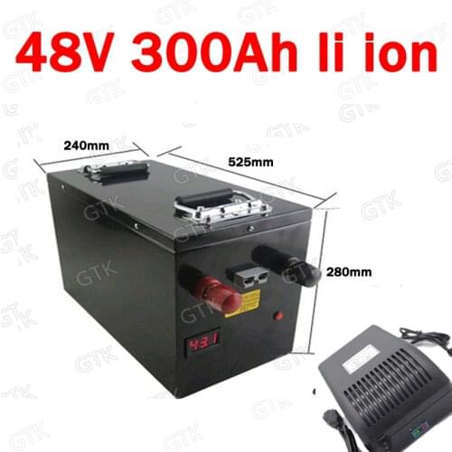 GTK lithium ion 48V 300AH li ion battery for 7000w scooter bike Solar energy storage golf carts inverter vehicle + 10A charger