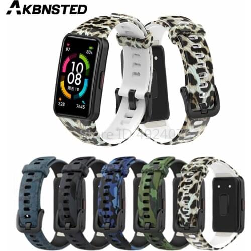 For Huawei Honor Band 6 Camouflage Strap Silicone Wristband Bracelet For Huawei Band 6/6 Pro Smart Watch Band Accessories