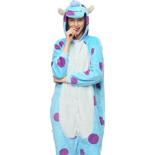 Halloween Homecoming Costume Unisex Adult Onesie Flannel Animal Anime Zipper Monster Cosplay Costume