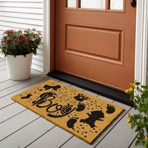 The door way Mat baby Boy Pattern Door Mat, guest Welcome Mat Baby Gender Açıklma Babyshower 40x70 cm