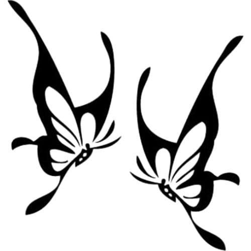 14cm*15cm Creative Butterfly Flower Mirror Car Stickers Pvc Fashion Personality Auto Parts Decorative Decals Customizable Colors