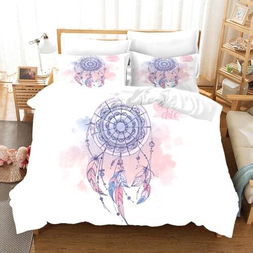 Deamcatcher Purple Bedding Set Gift Fashion 3D Print Comforter Luxury Queen King Single Size Duvet Cover Set Home Textile Decor