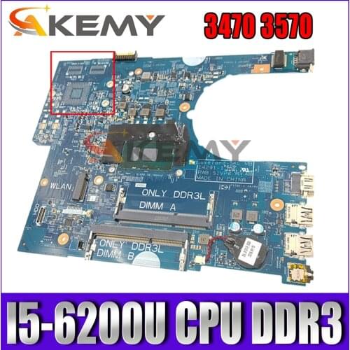 CN-0YKP8M 0YKP8M 51VP4 14291-1 Mainboard FOR DELL Latitude 3470 3570 Laptop Motherboard with i5-6200U CPU DDR3 100% Fully Tested