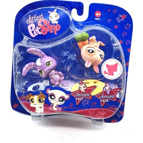 Cute Doll Little Animal Pet fox Model Toys Mini Cat Dog Old pet shop With detailed box figure collection toys for kids gift