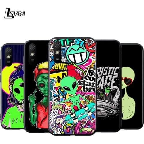 Fashion cute alien Silicone Cover For Xiaomi Redmi K40 K30i K30T K30S K30 K20 10X Ultra Pro Black Soft Phone Case Shell