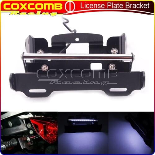 Motorcylce CNC Aluminum License Plate Holder LED Light Black Tail Tidy Fender Eliminator Mount Bracket For 690 690 R 2013-2018